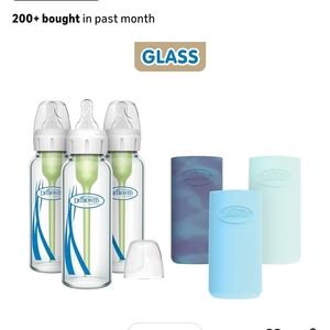 Dr. Brown's Anti-Colic Glass Baby Bottle Set with Sleeves